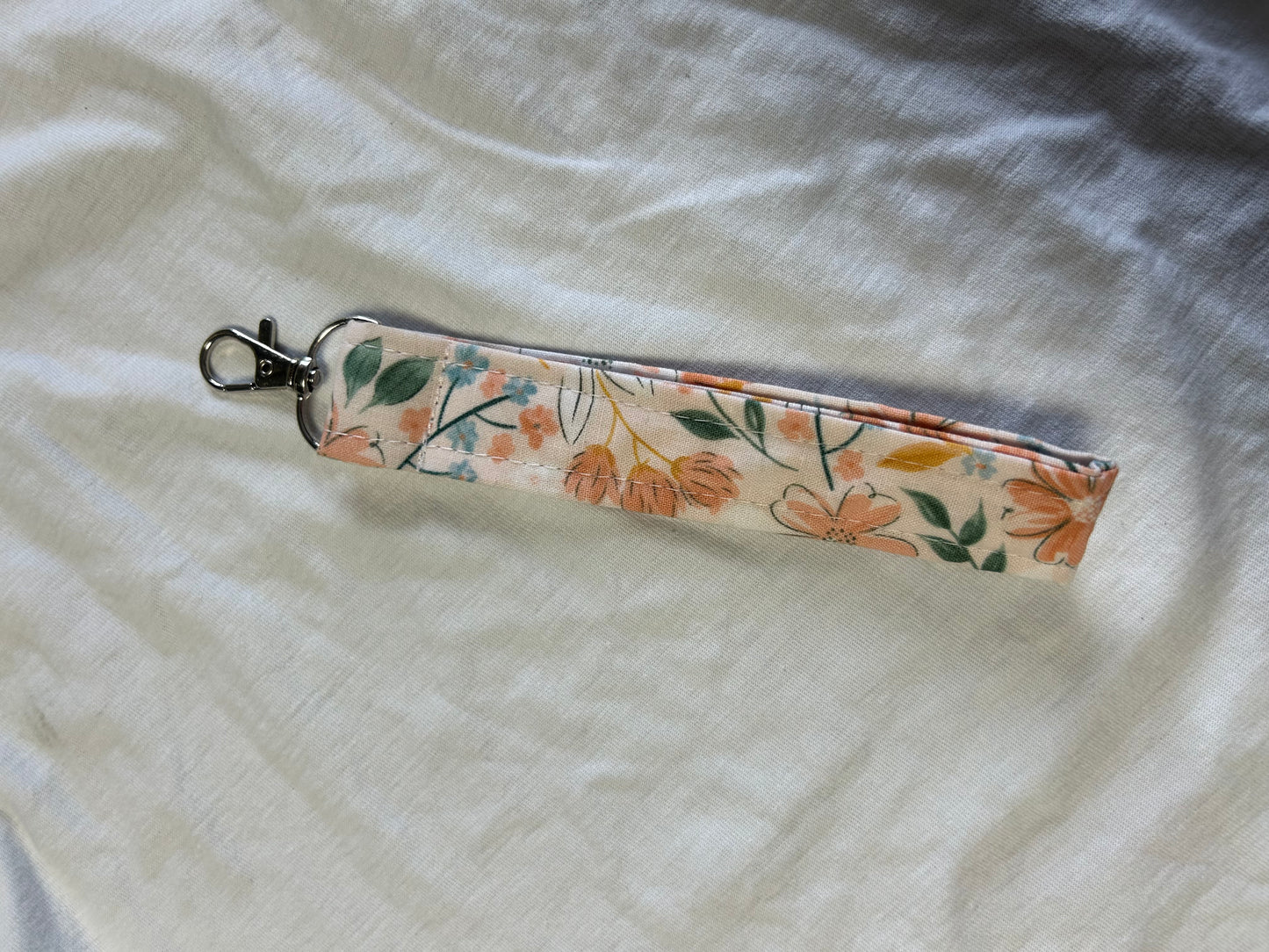 Orange Flower Keychain Wristlet