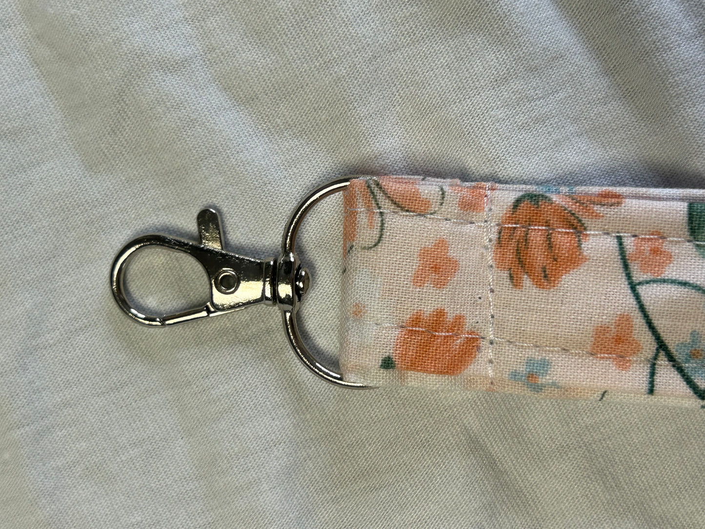 Orange Flower Keychain Wristlet