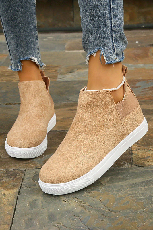 Suede Slip-on Casual Boots