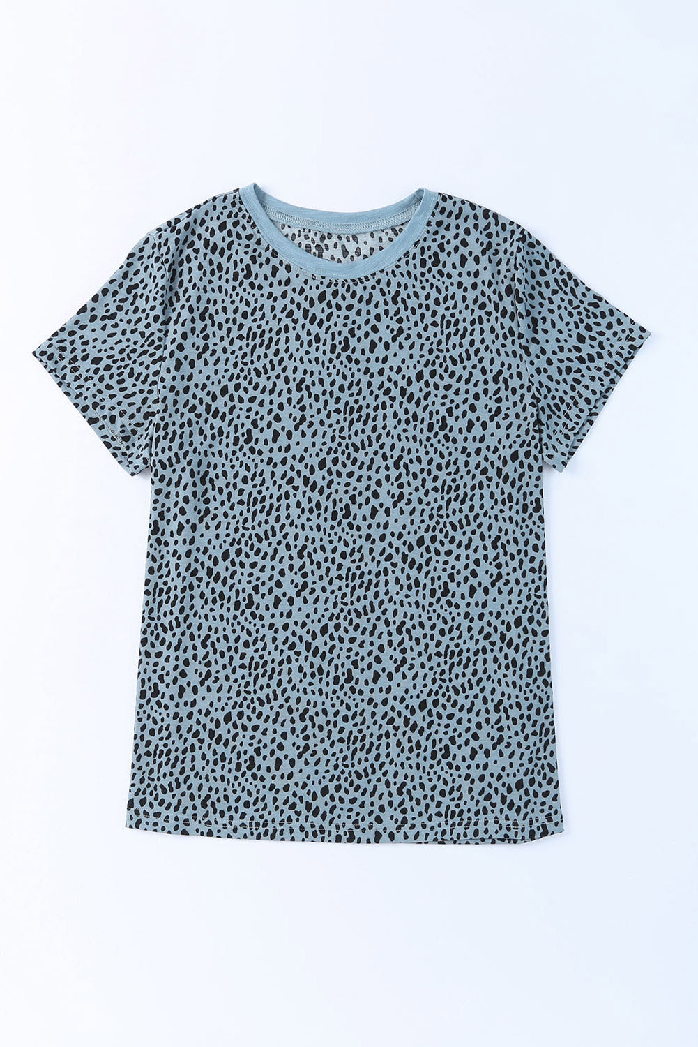 Gray Cheetah Print Short Sleeve T Shirt