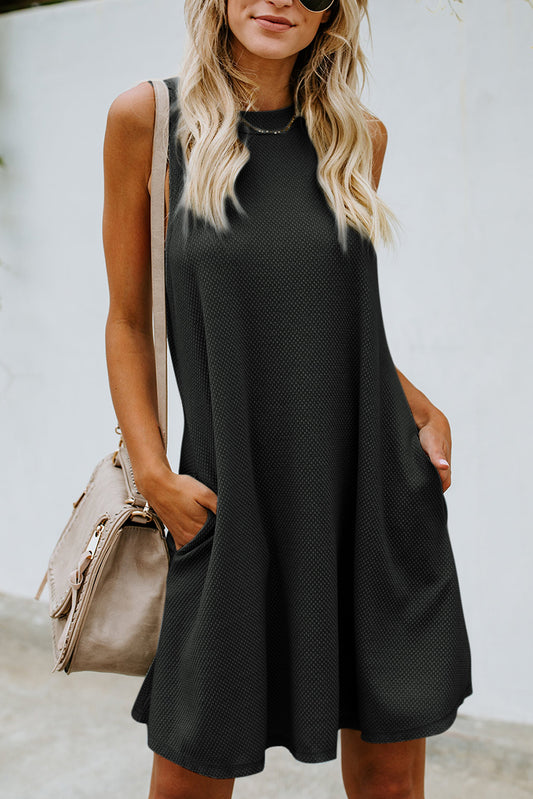 Black Cut-out Back Sleeveless Dress