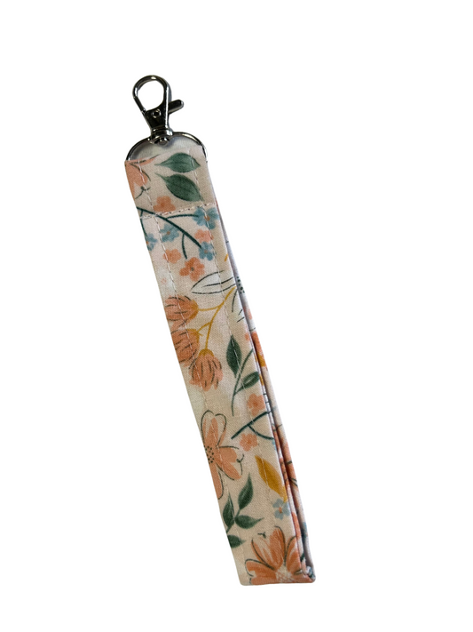 Orange Flower Keychain Wristlet