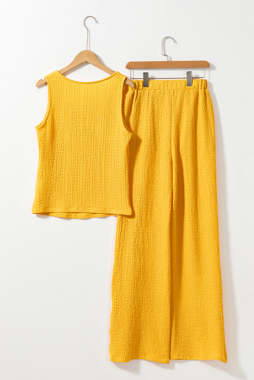 Yellow Tank Top and Wide Leg Pants Set