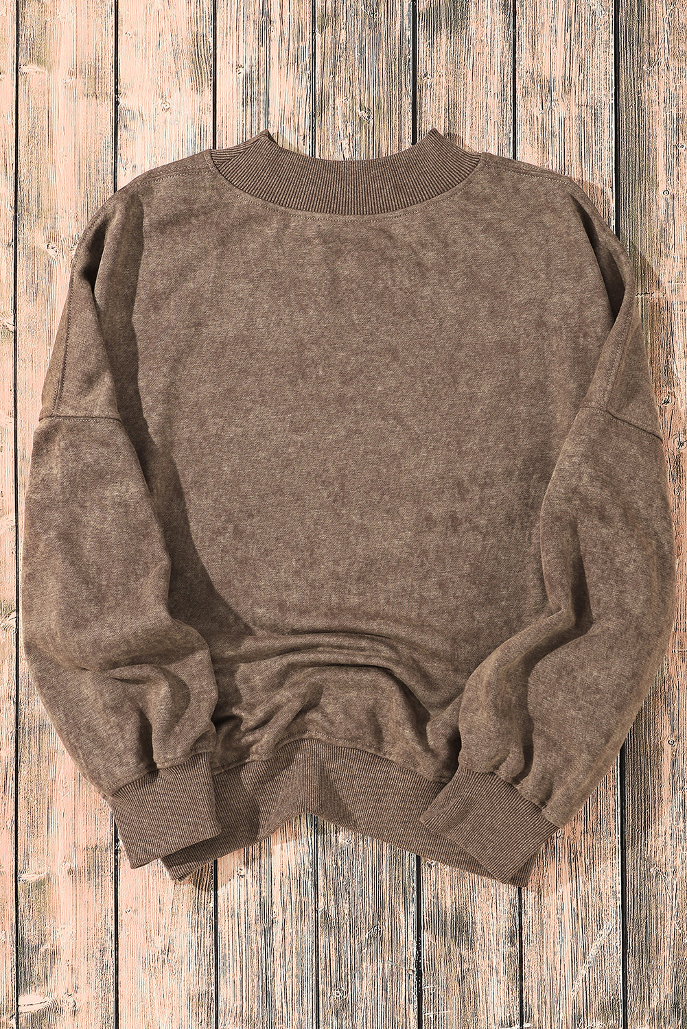 Brown Crew Neck Pullover Sweatshirt