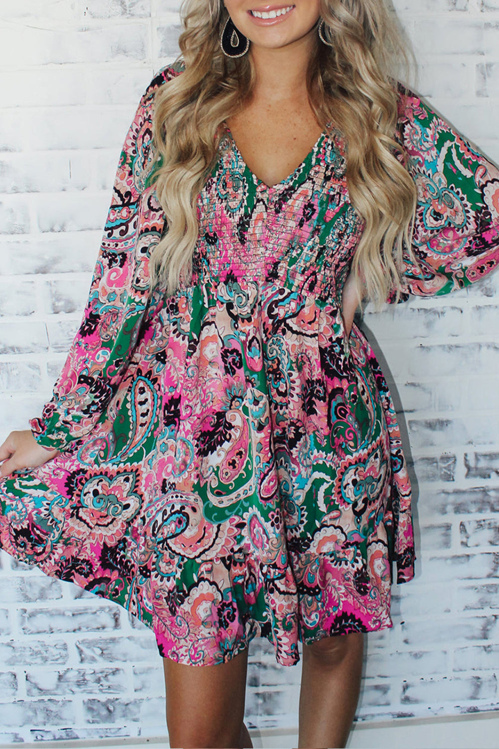 Boho Ruffle Hem Dress