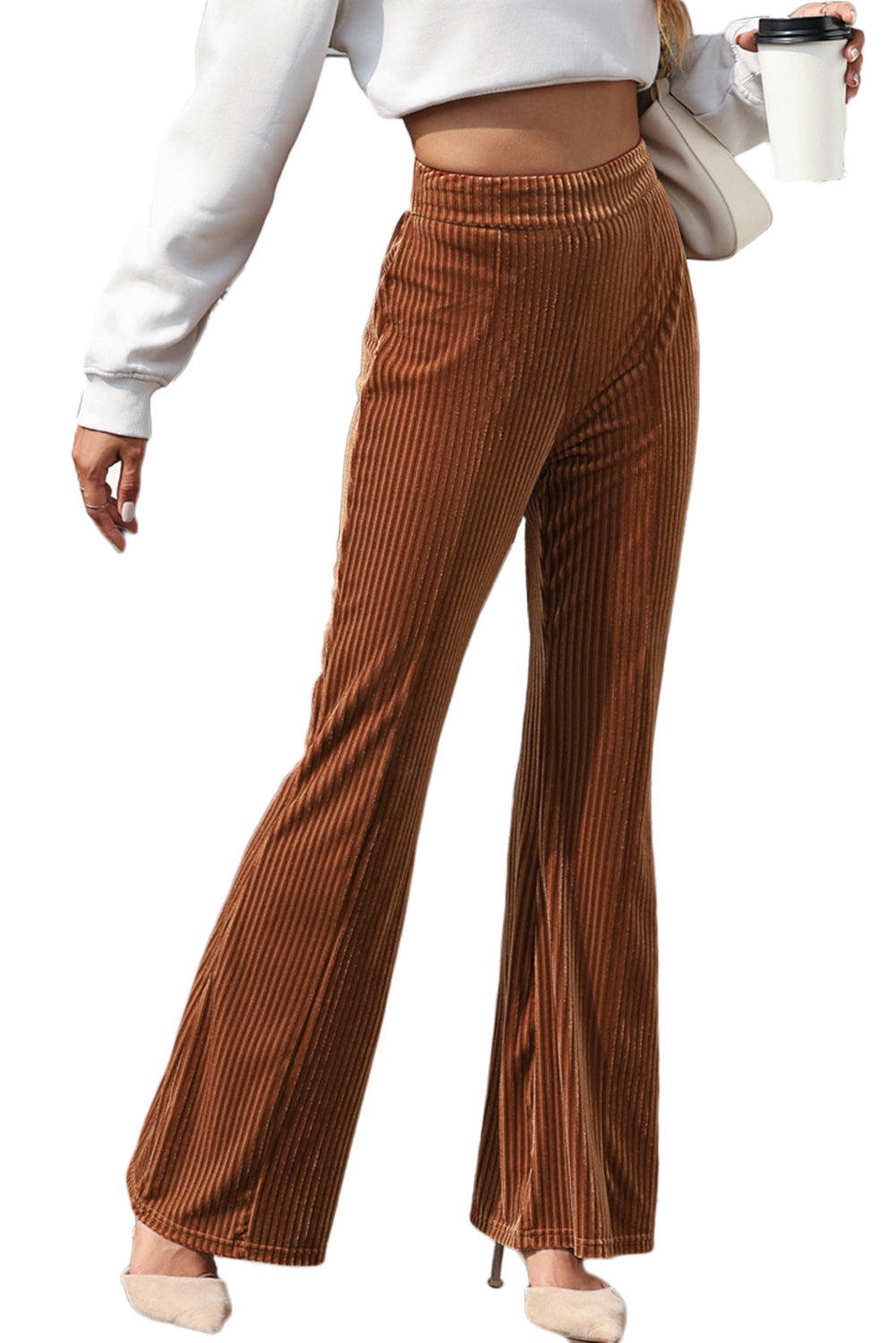 Chestnut High Waist Flare Pants