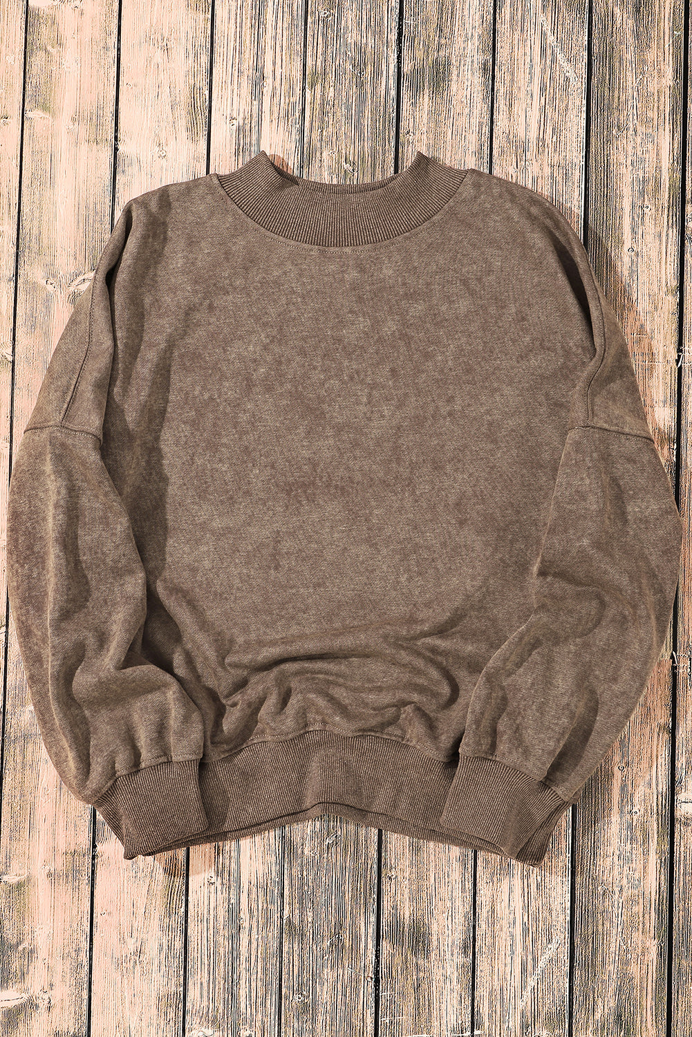 Brown Crew Neck Pullover Sweatshirt