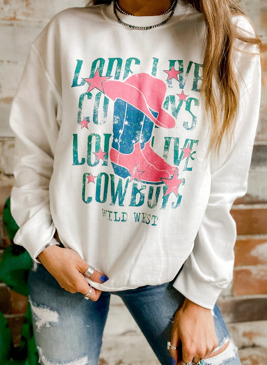 Long Live Cowboy Western Graphic Sweatshirt