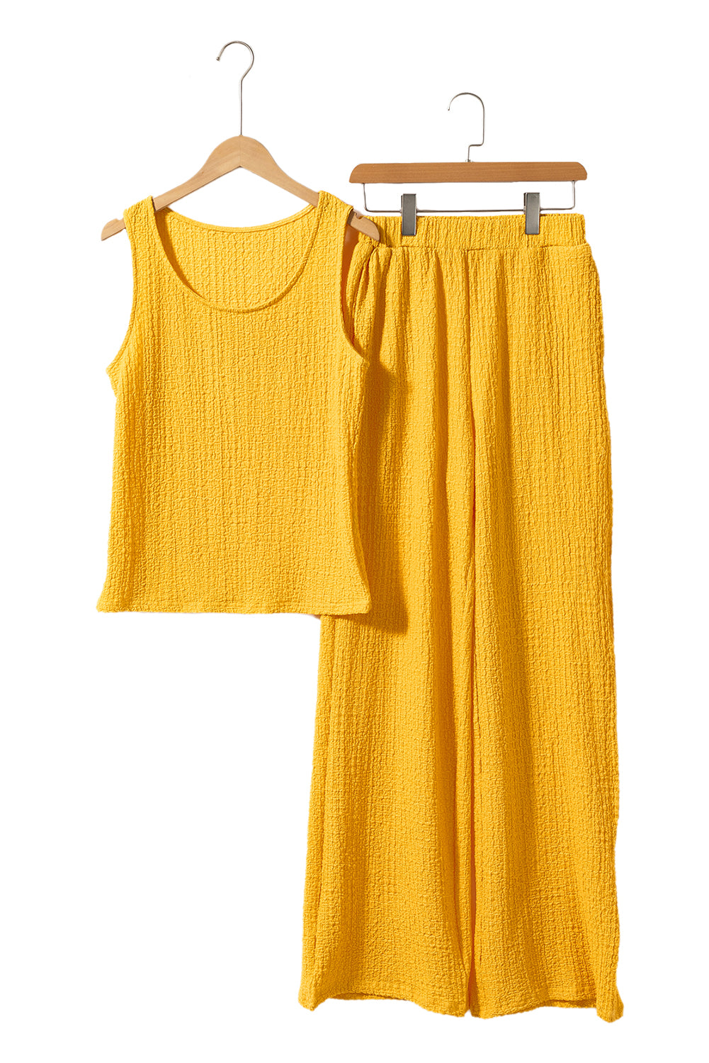 Yellow Tank Top and Wide Leg Pants Set