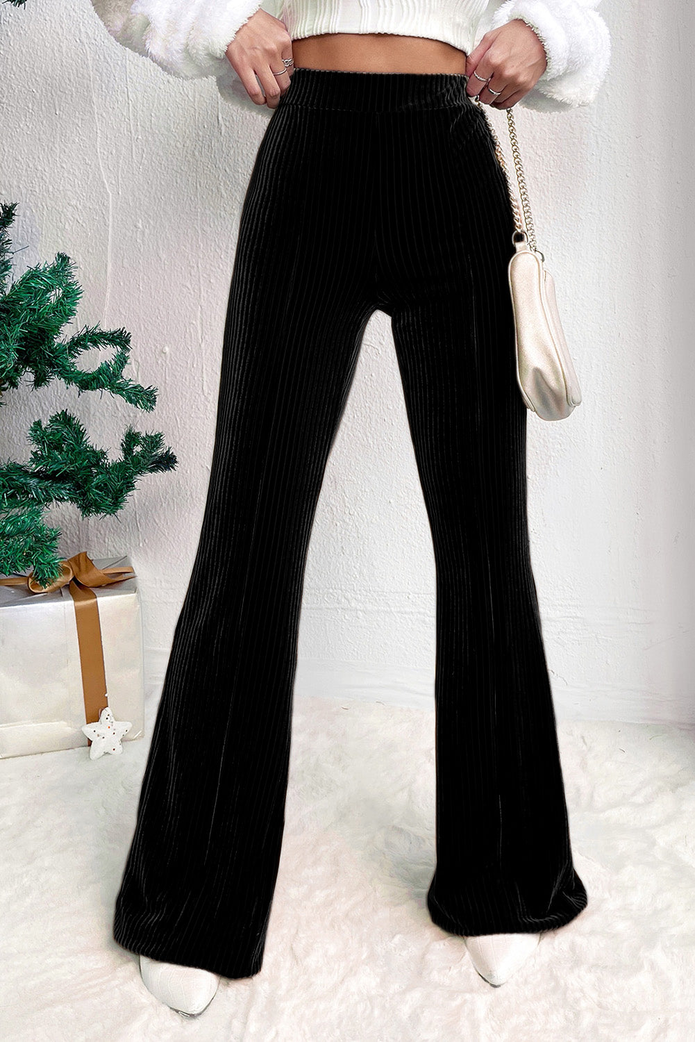 Black High Waist Flare Pants