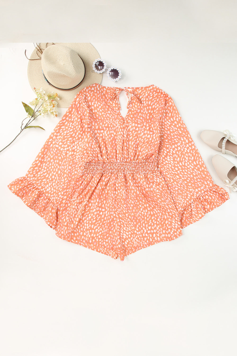 Orange Cheetah Print Romper