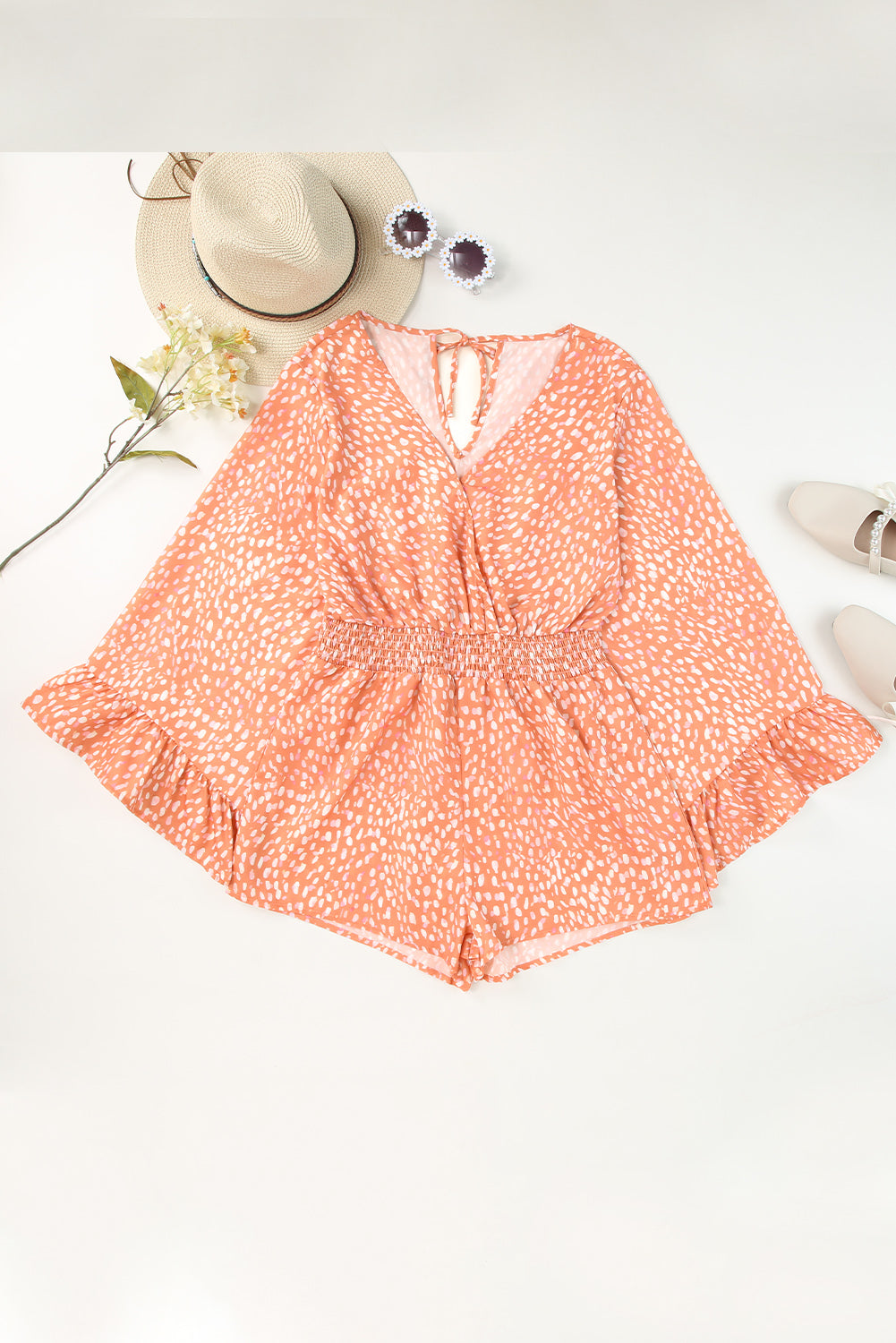 Orange Cheetah Print Romper