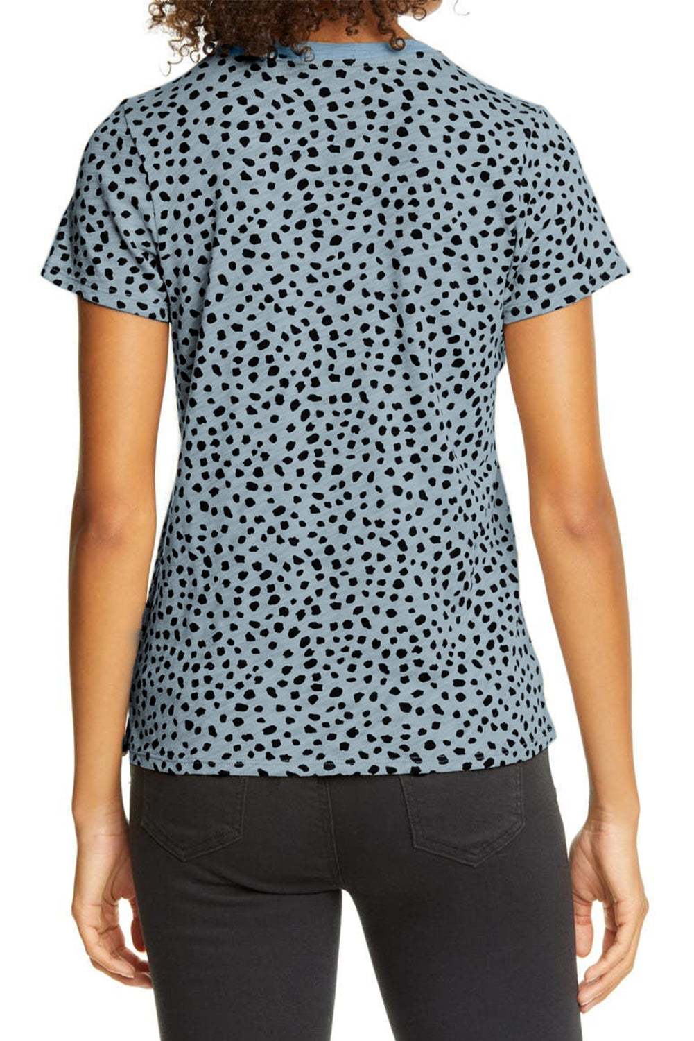 Gray Cheetah Print Short Sleeve T Shirt