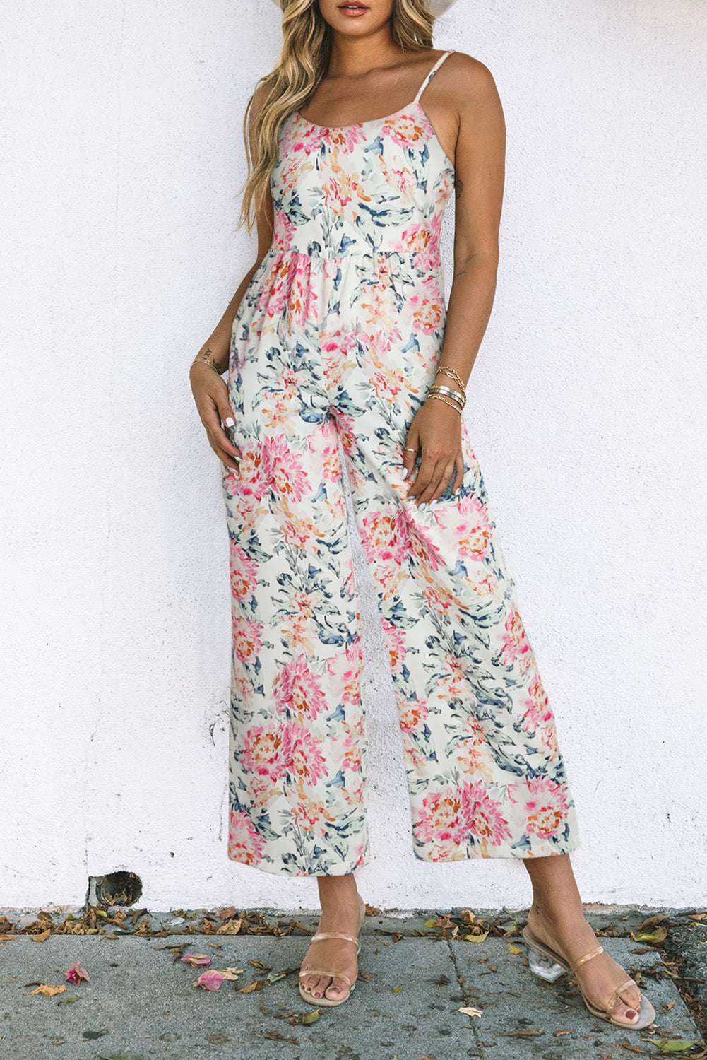 Floral Serenity Wide Leg Jumpsuit